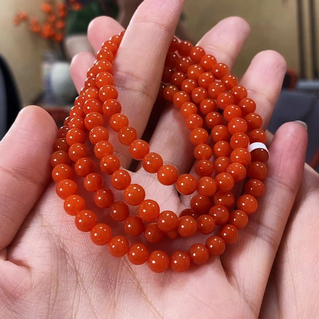 南红玛瑙多圈5m m未镶嵌胡*