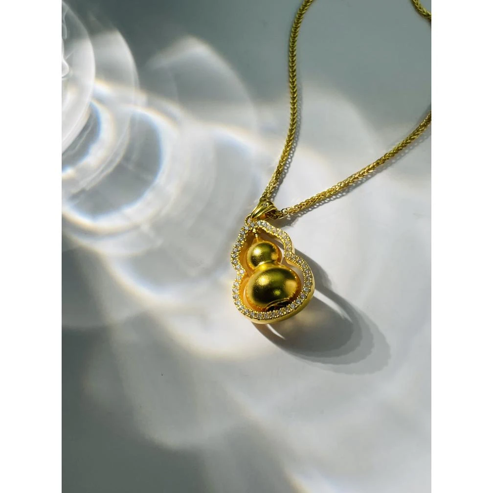 吊坠足银 坠链均足银 【福家满钻旋转葫芦套链】气质轻奢百搭时