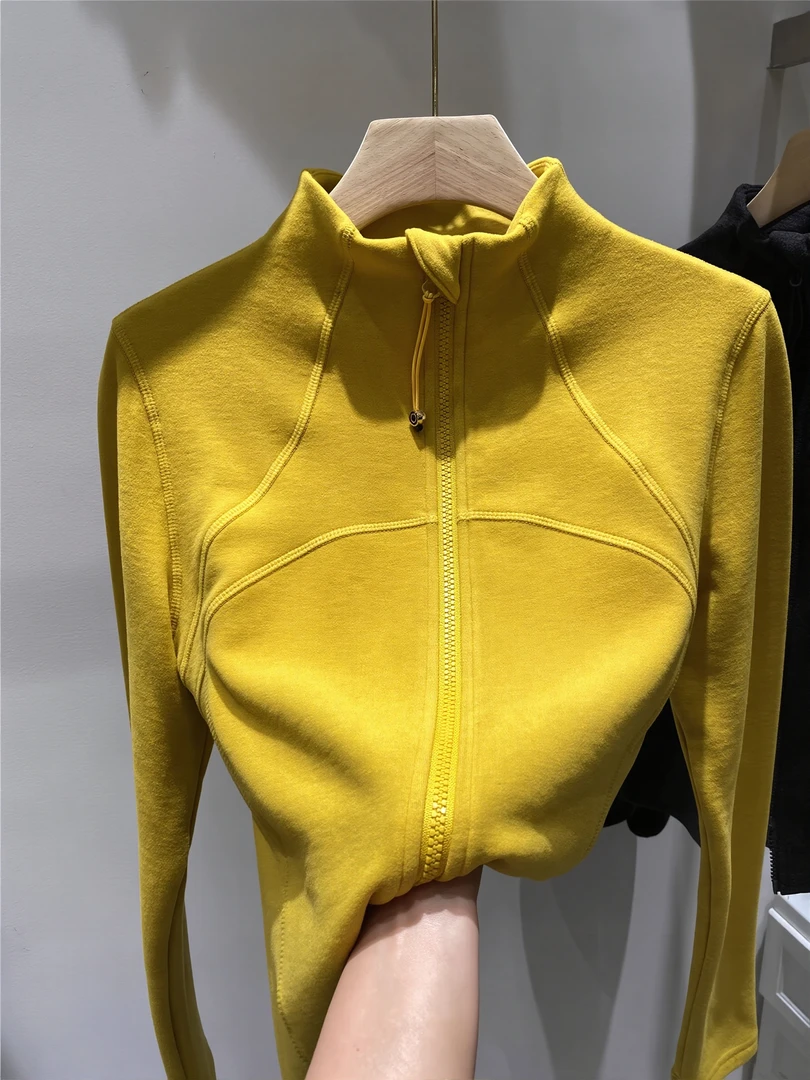 高级感鱼骨拼接立领双拉链德绒卫衣女秋冬新款修身显瘦保暖外套潮