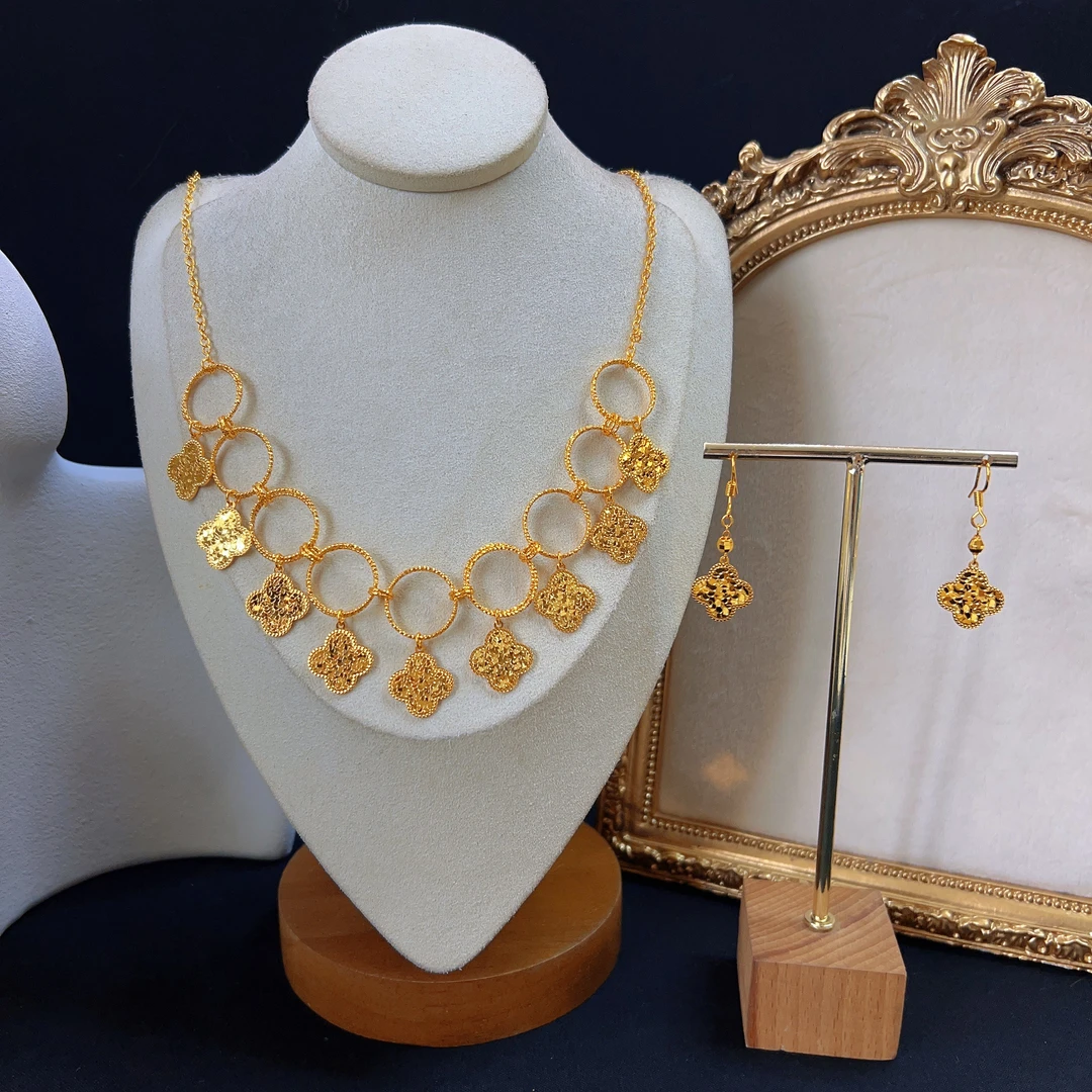 铜合金项链 哈尼西牧时尚华丽两件套#0008964