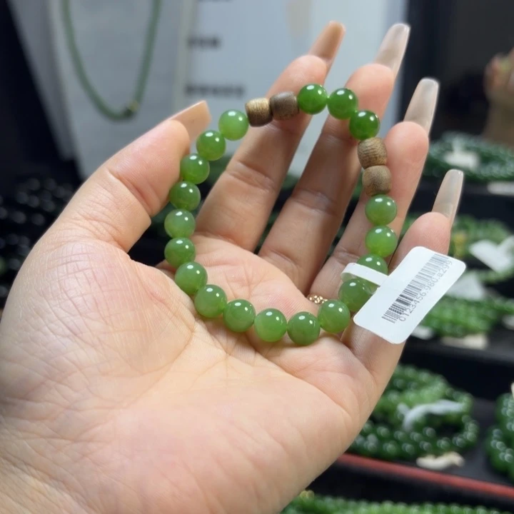 和田玉（碧玉）未镶嵌手链8