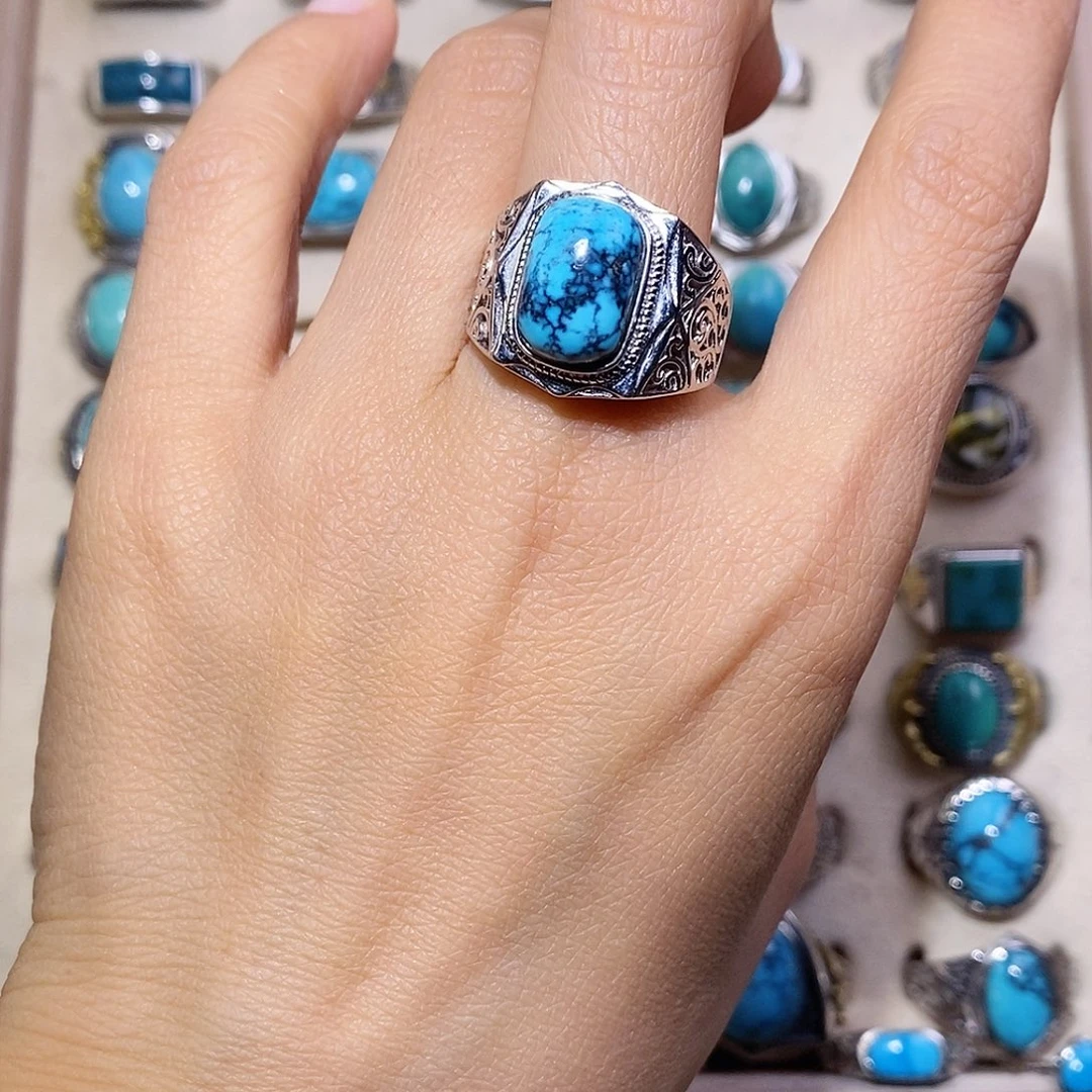 绿松石银S925镶嵌挂件