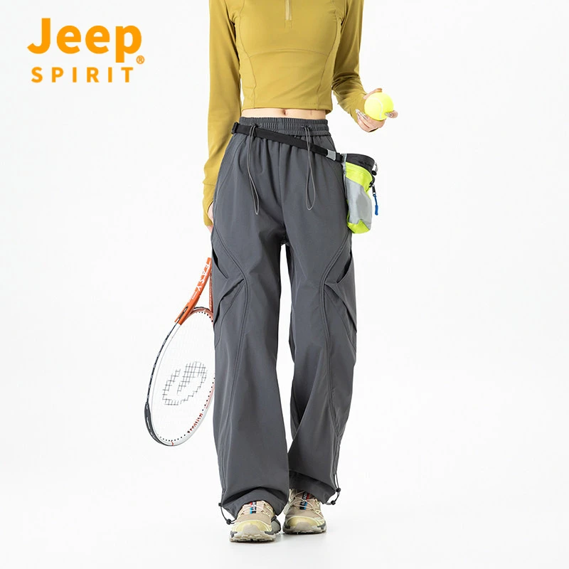 Jeep吉普2025秋季新款男女同款运动直筒休闲裤工装防泼水登山裤潮