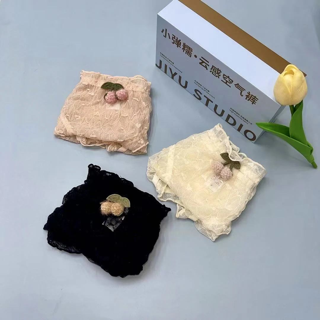 时尚潮流小樱桃蕾丝女士小裤 2条装
