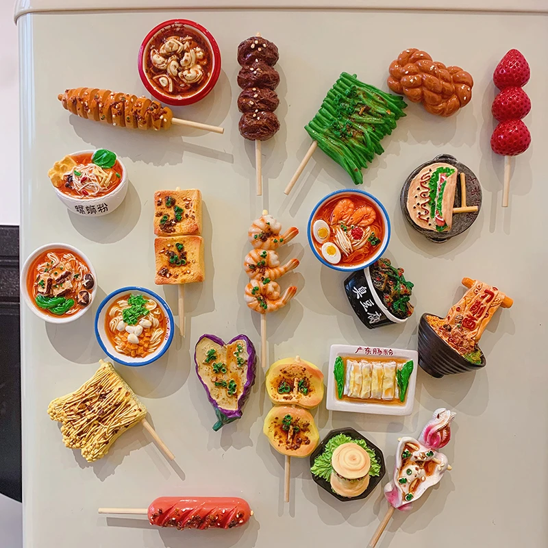 【直播拆】高货大食玩冰箱贴 树脂创意仿真食玩家居装饰磁吸贴