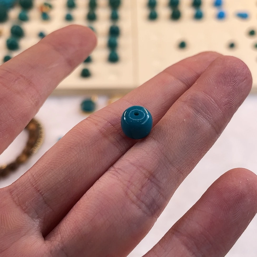 绿松石未镶嵌耳饰