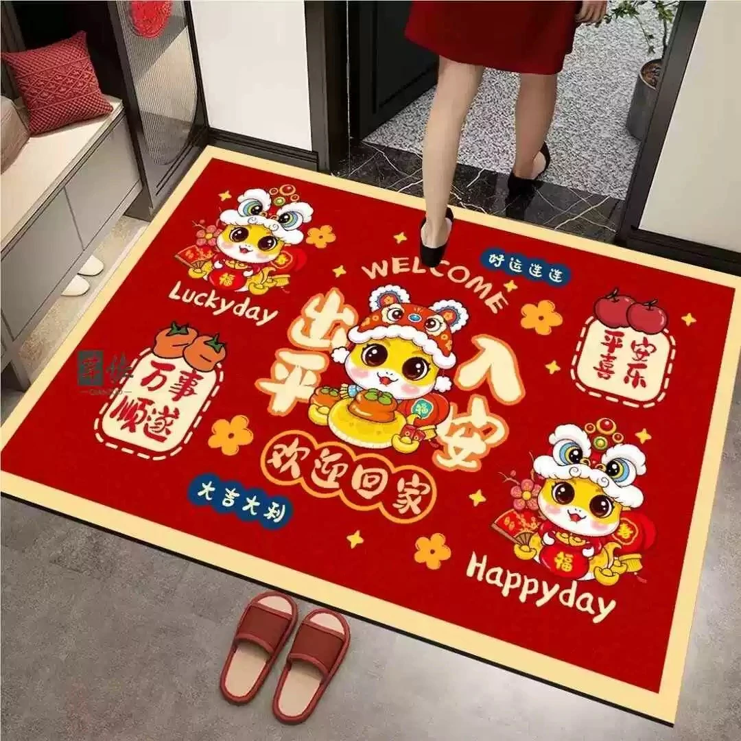硅藻泥蛇年地垫入户门垫脚垫家用卧室卫生间玄关吸水浴室喜庆门厅
