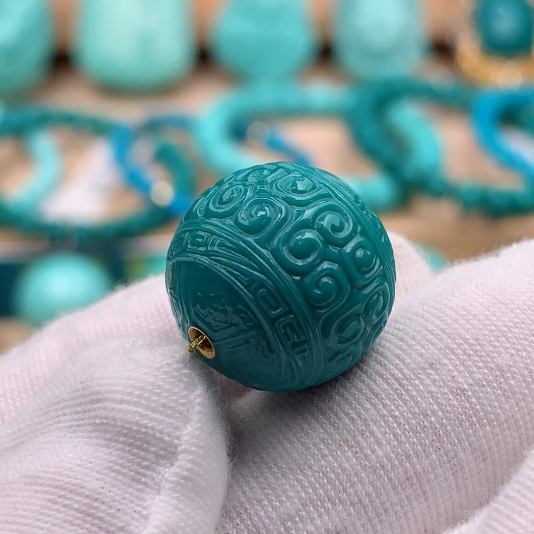 绿松石珠宝奇石未镶嵌17mm