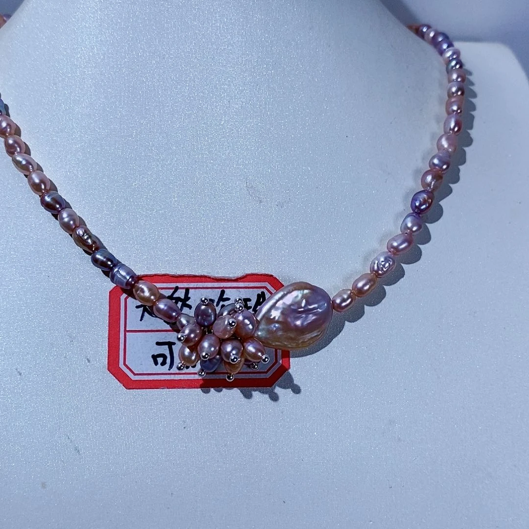 淡水珍珠颈饰银S925镶嵌