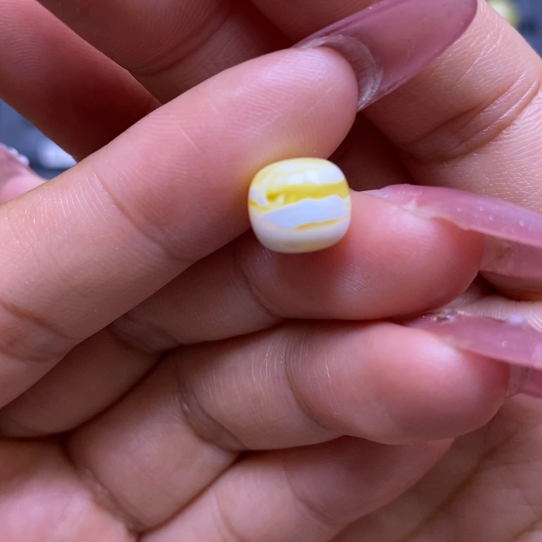 蜜蜡未镶嵌珠宝奇石漆白橘金妖花一线天老型9.5*8.6mm
