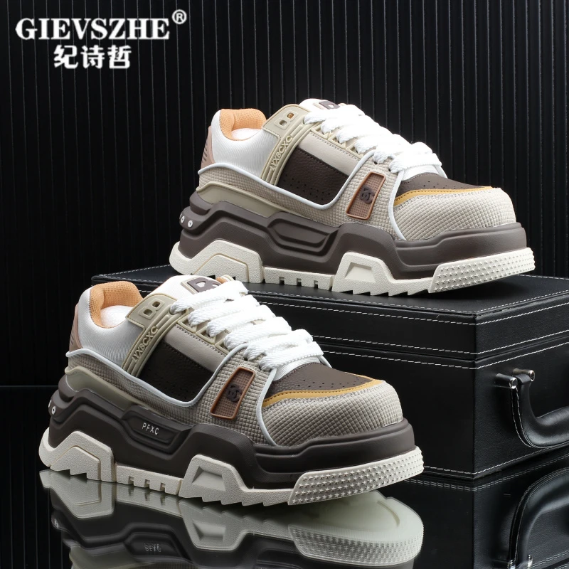 【高端板鞋】纪诗哲高级感潮牌痞帅轻奢男款新款潮流时尚增高男鞋子