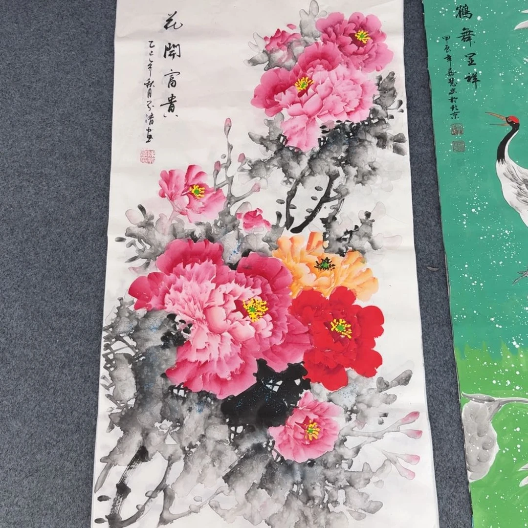 国画三尺尺寸50X100纯手绘作品
