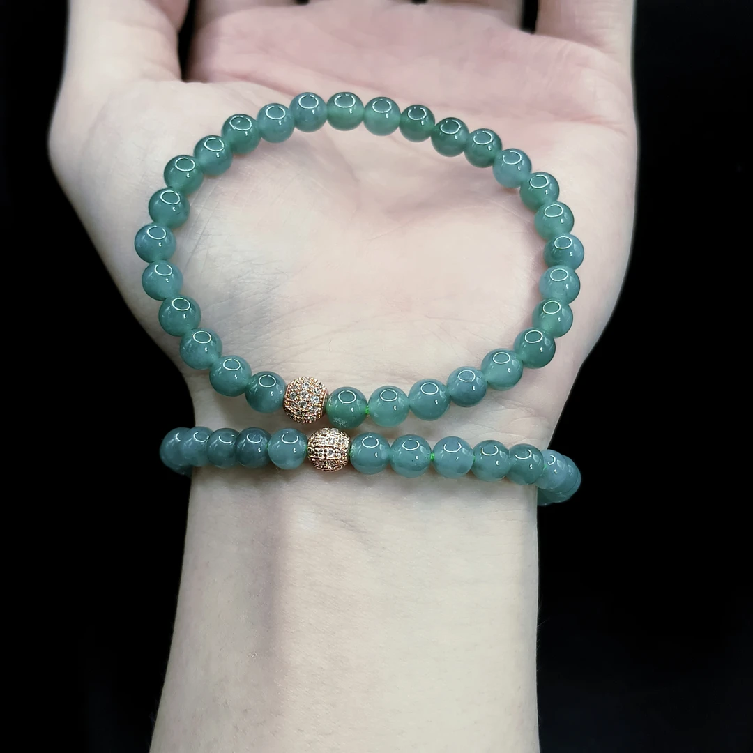 【李想精选】翡翠DIY单圈手串Y18【多样性发其一】约5mm+