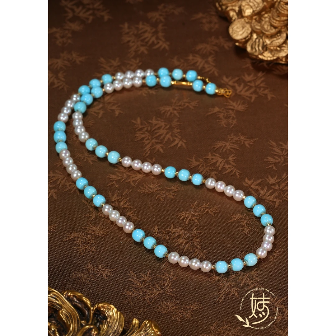 【婧婧精选】臻品 · 原矿绿松18K金diy珍珠项链多样性发