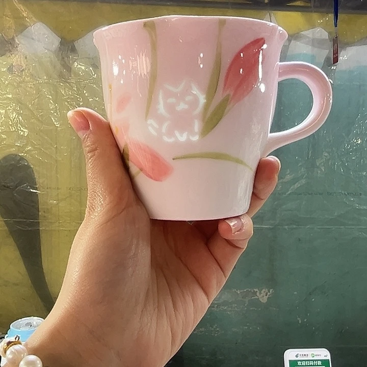景德镇玲珑手绘水杯