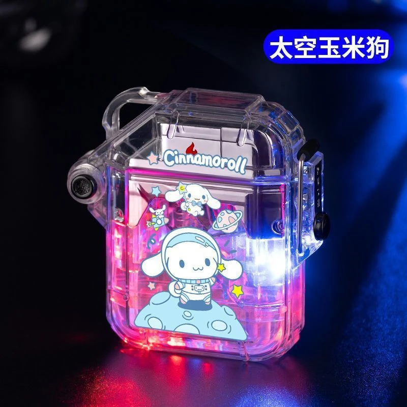 送礼物闪光灯宇航员闪灯新款打火机防水充气男朋友库洛米防风透明
