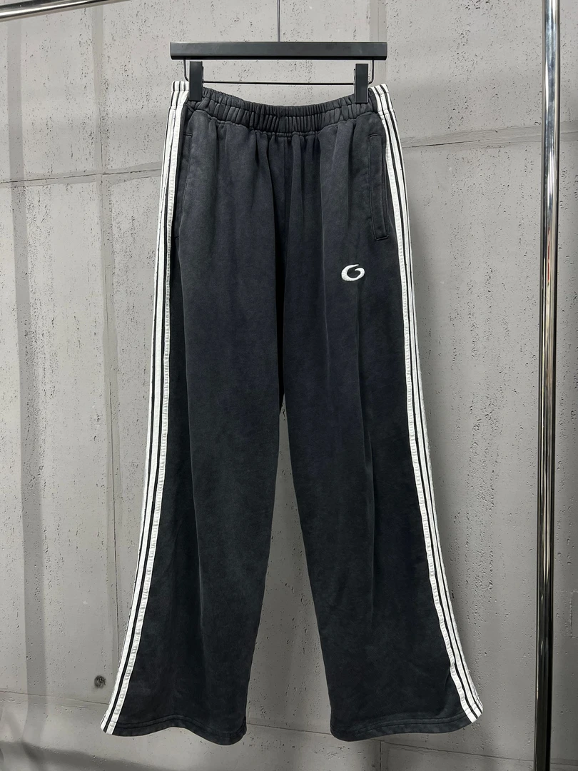 【巴家五道杠】450克重磅男女同款宽松阔腿卫裤长裤