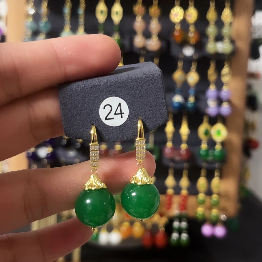 锆石纯铜925银耳饰