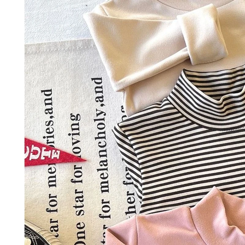 LZQ儿童针织刺绣小马百搭秋冬德绒高领打底衫24888