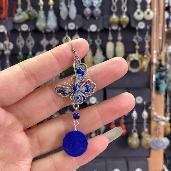 青金石耳饰银S925镶嵌卿****卿X21