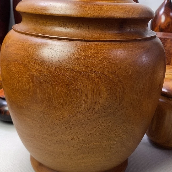 执***着缅甸花梨木茶叶罐大号