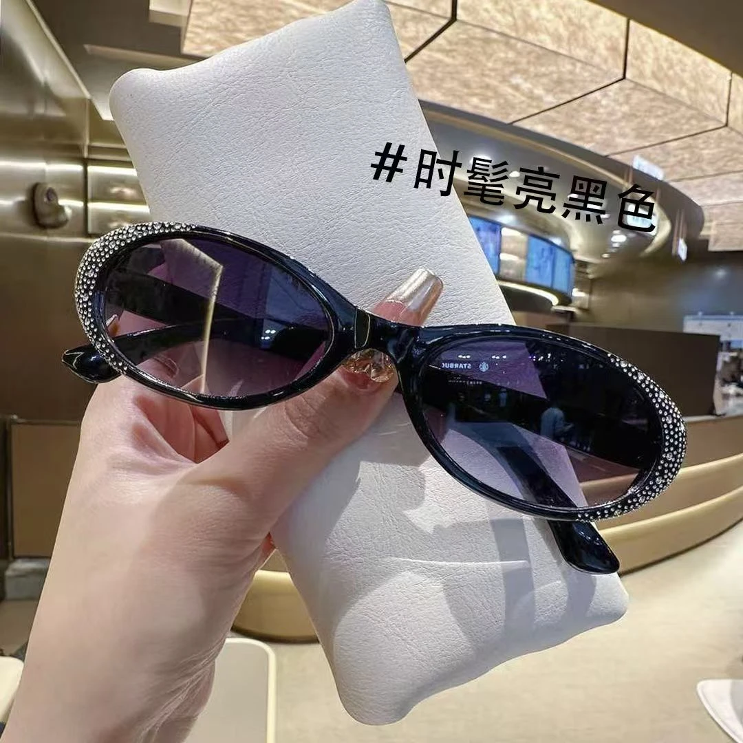 2025新款时尚太阳镜墨镜女防紫外线开车专用镶钻网红时尚街拍款式