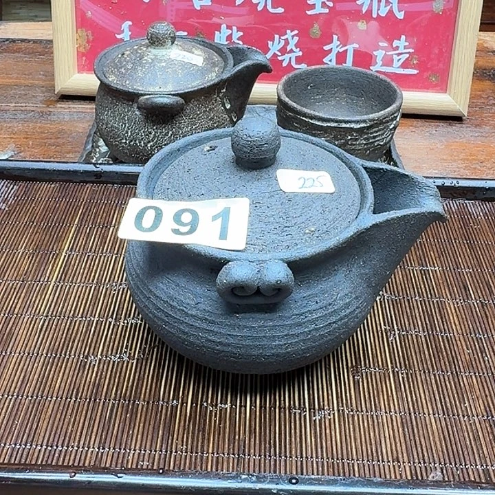纯手工制作粗陶茶具