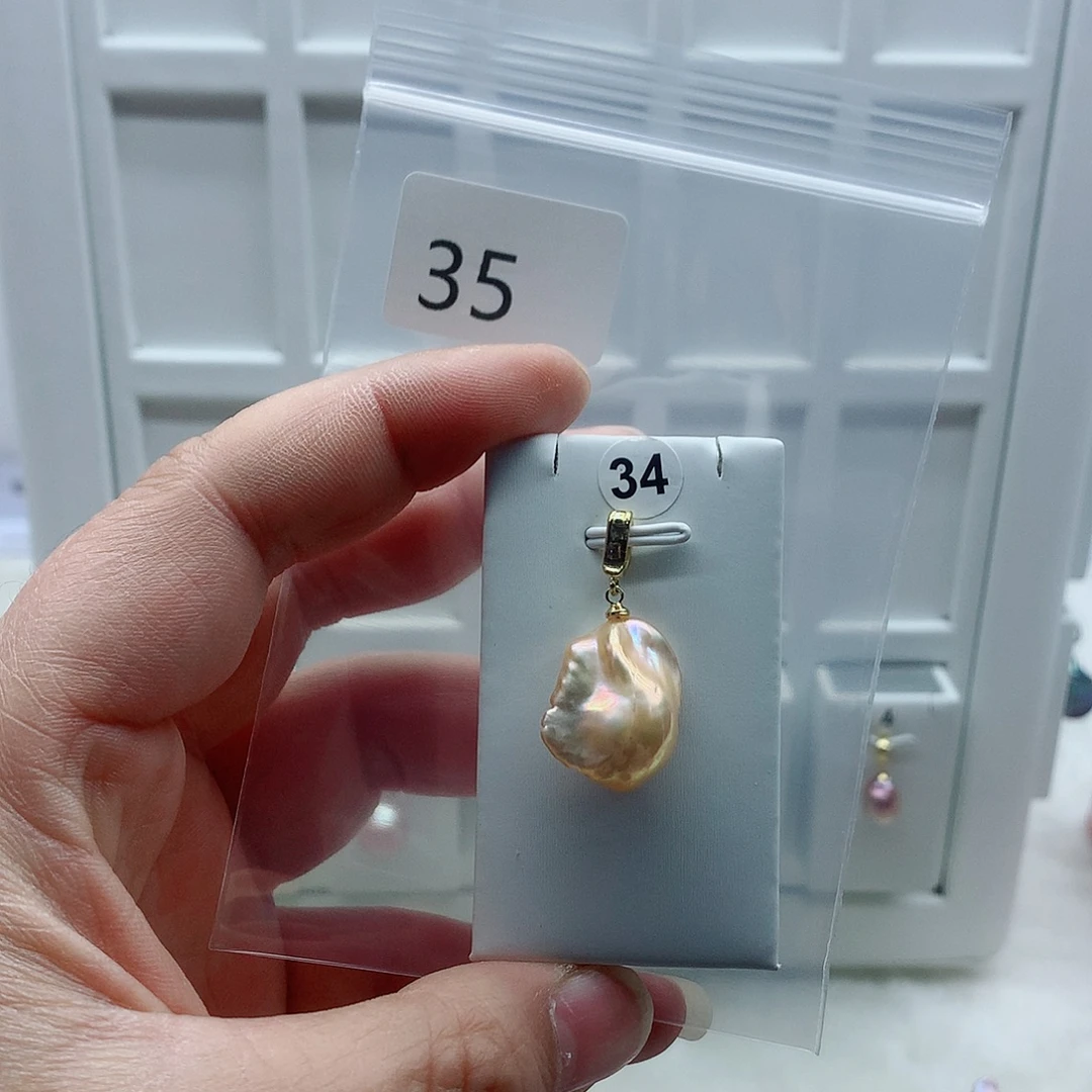 合金吊坠(不含链)淡水珍珠