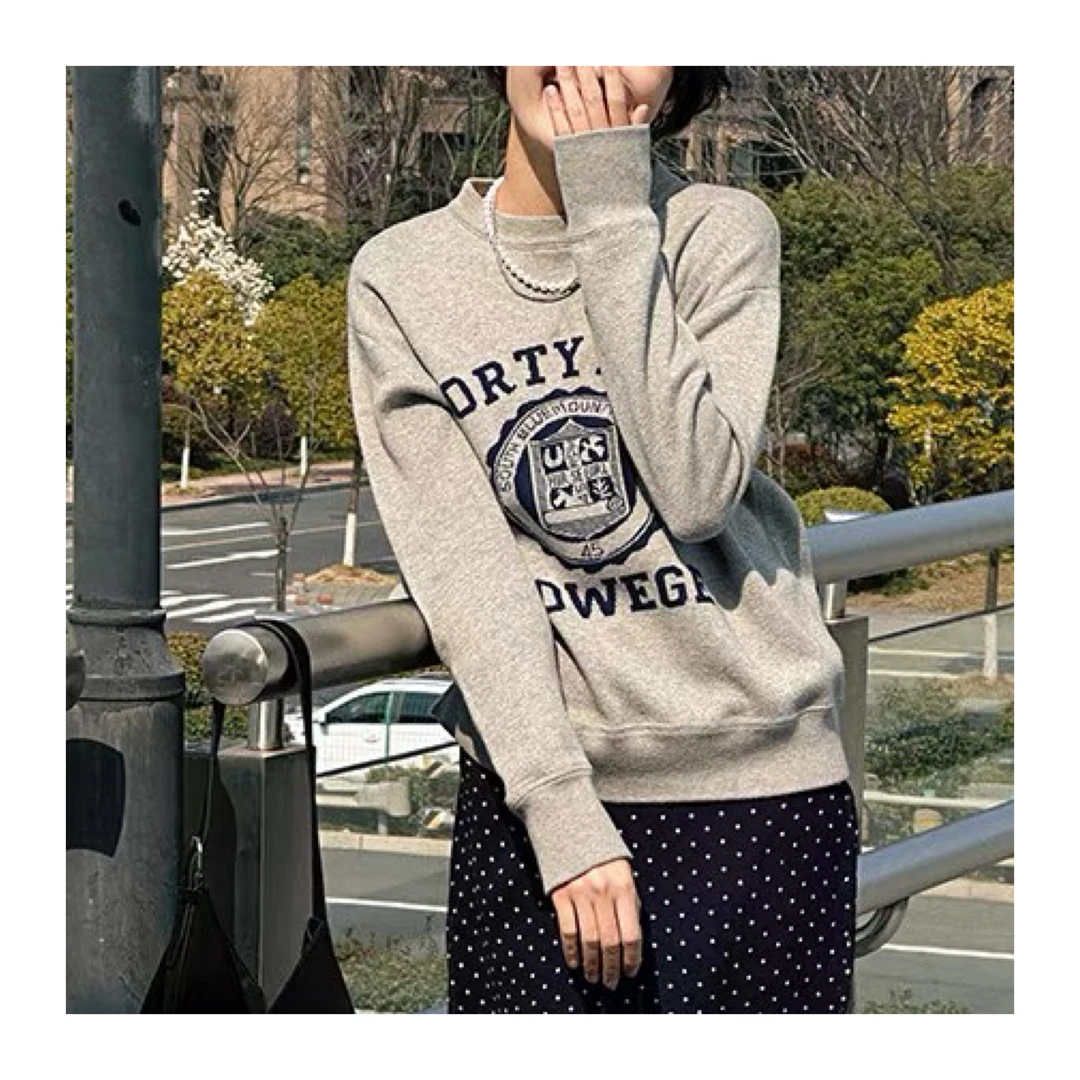 美式复古高支高密宽松针织卫衣针织卫衣