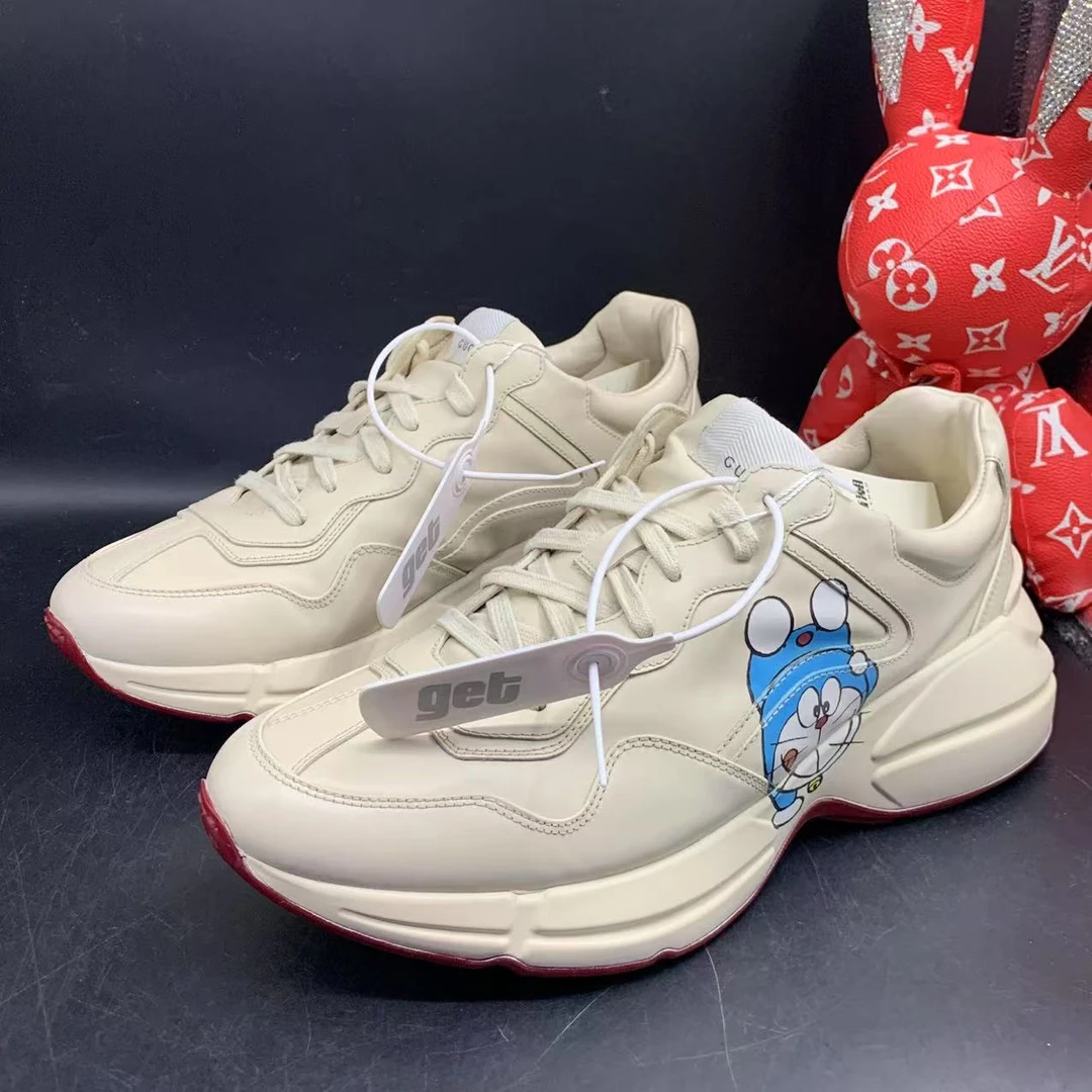 95新 GUCCI/古驰 叮当猫红底时尚舒适老爹鞋42欧码kke091