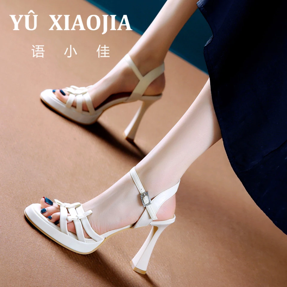 8CM[已开价]气质一字带高跟鞋女2025夏季韩版露趾细跟凉鞋2532-22