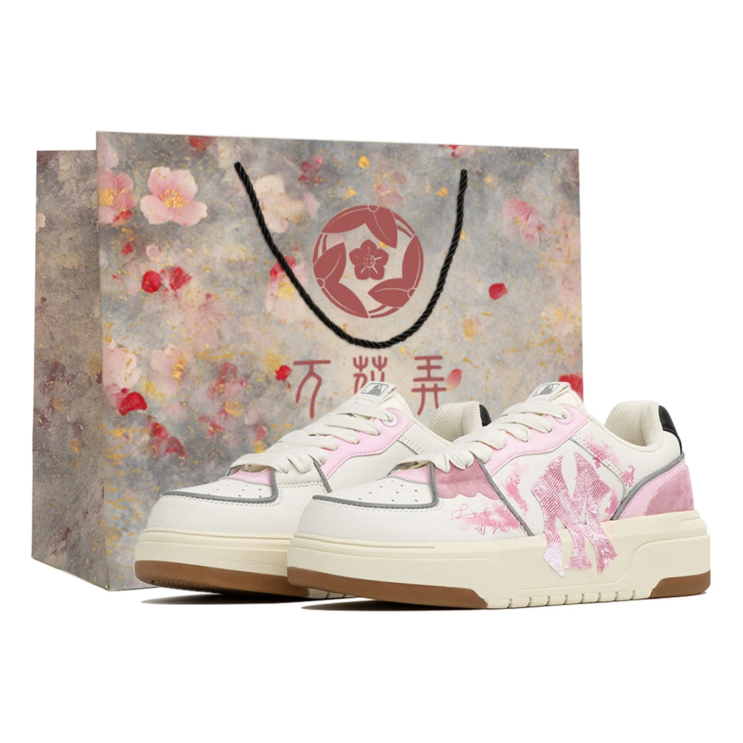 MLB定制球鞋Chunky Liner恋 个性多巴胺低帮板鞋男女同款白粉色