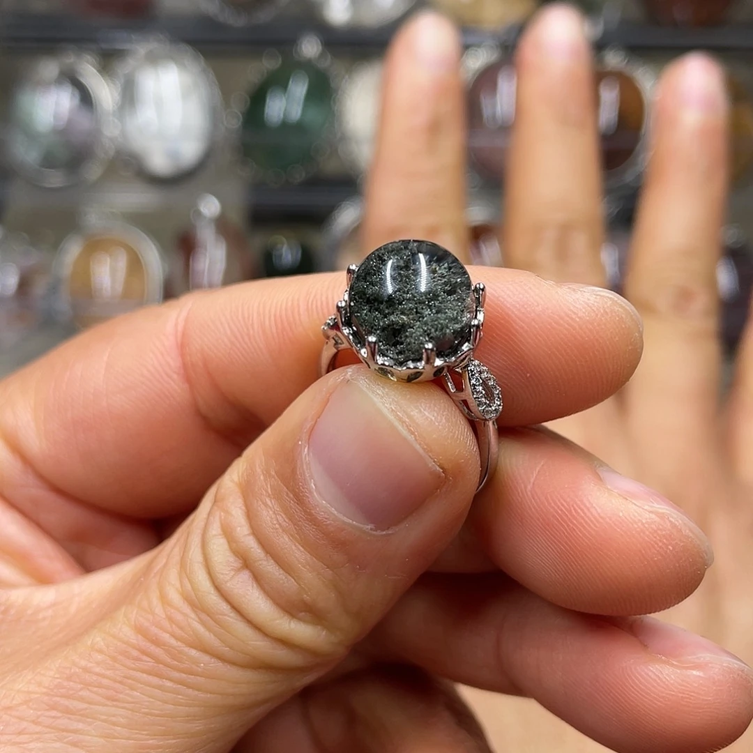 【闪购商品】水晶珠宝半成品银S925镶嵌哈***猫戒指