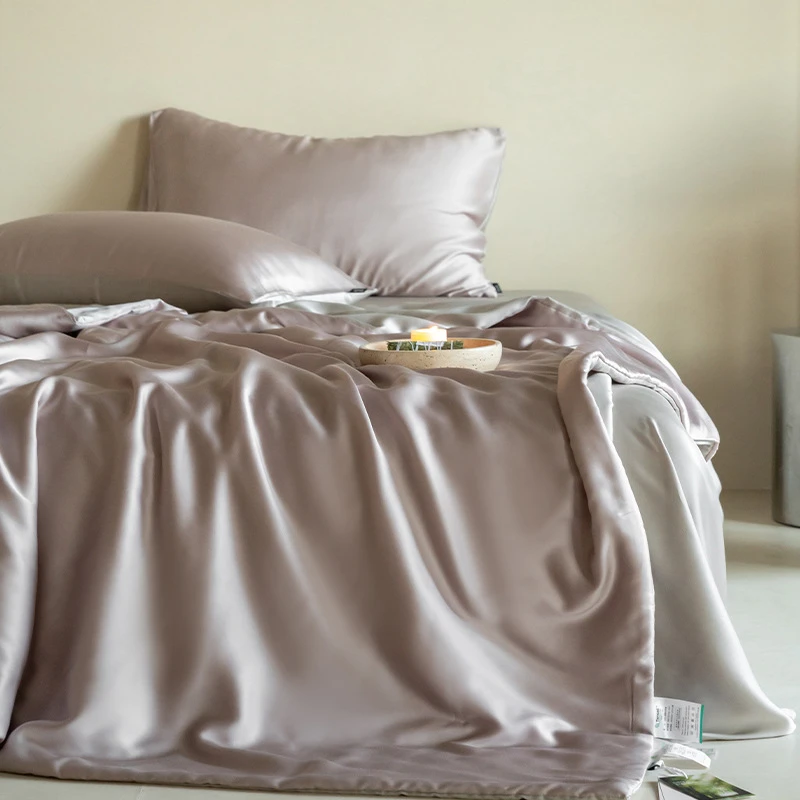 麦念兰精天丝夏被四件套夏季裸睡空调被双人轻奢丝滑薄款夏凉被子