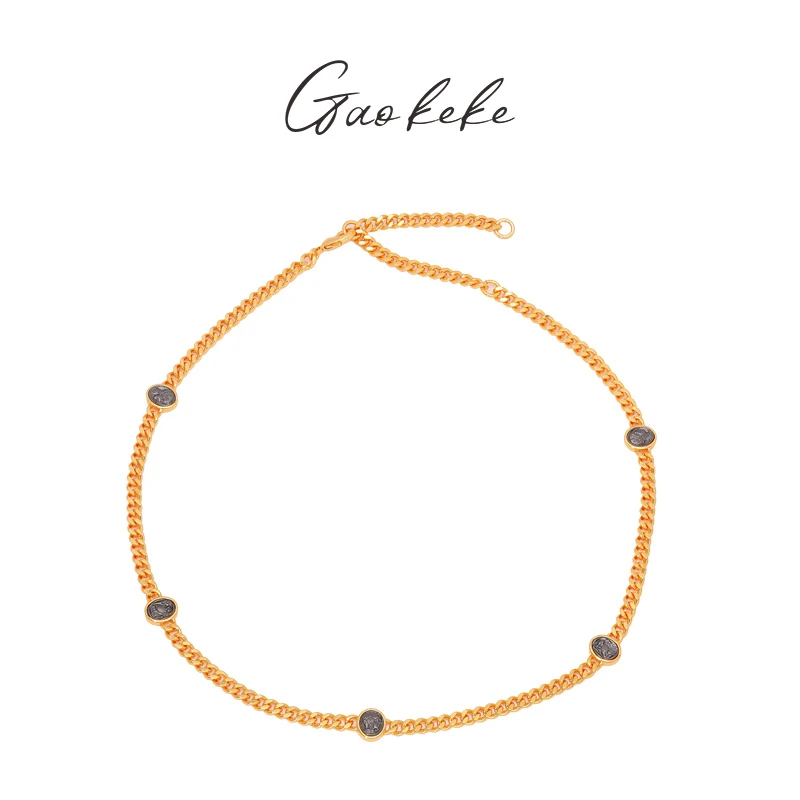 铜合金吊坠 合金古币间坦克链  00221167