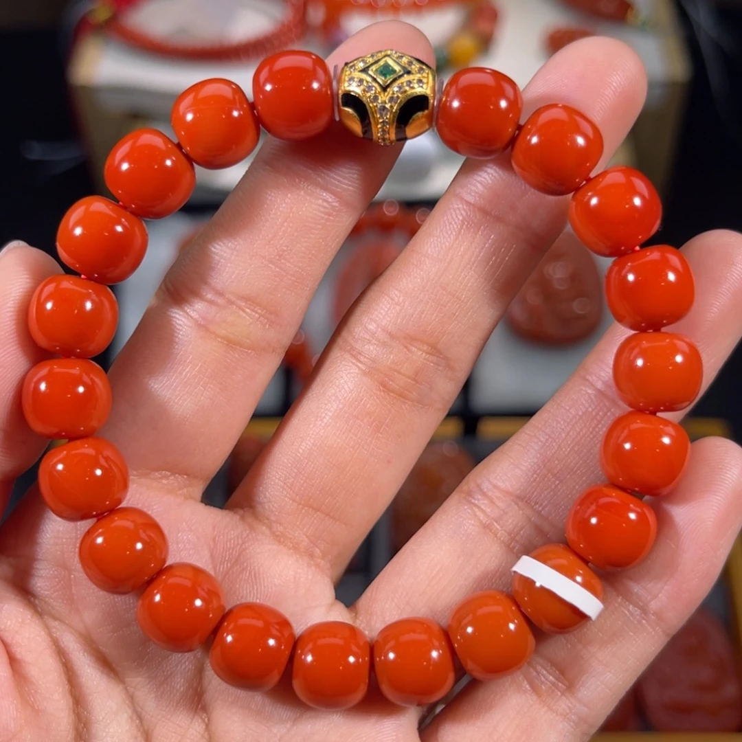 南红玛瑙未镶嵌老形手串10左右