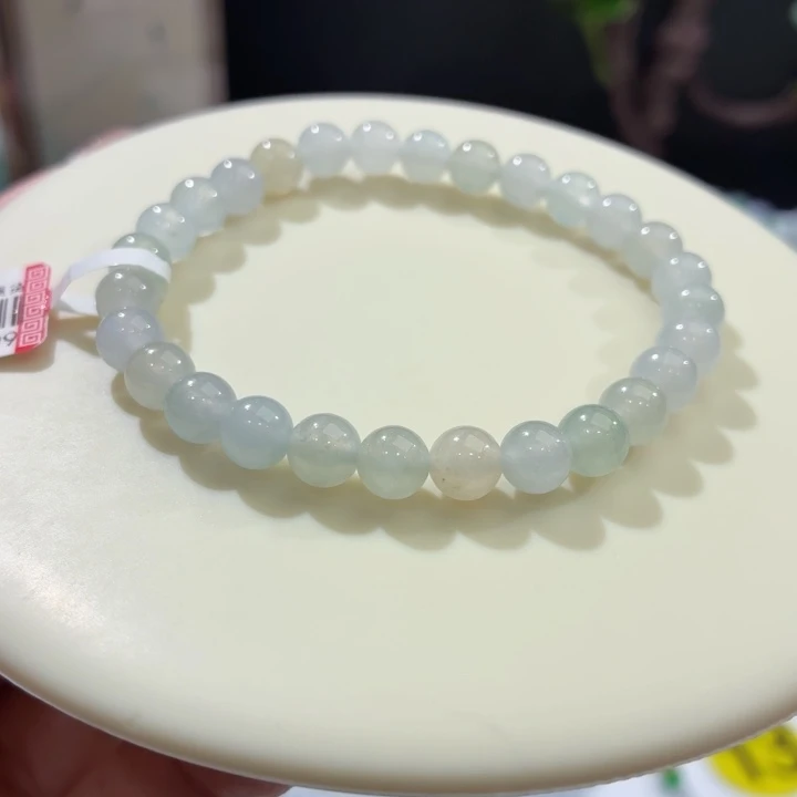 翡翠未镶嵌手链冰胶马卡龙卡6.8