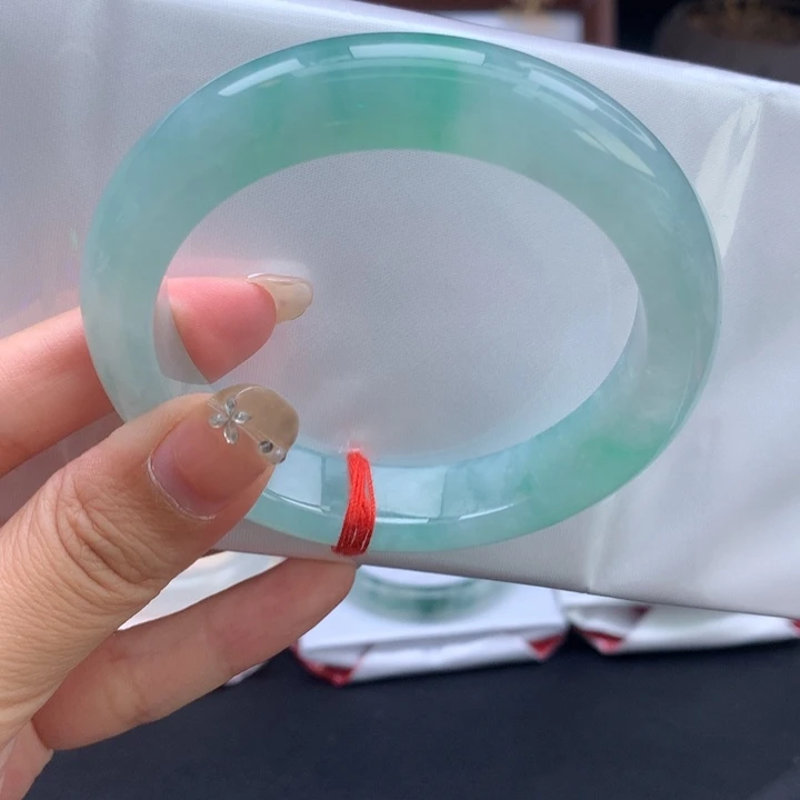 未镶嵌手镯翡翠冰绿正圈05号