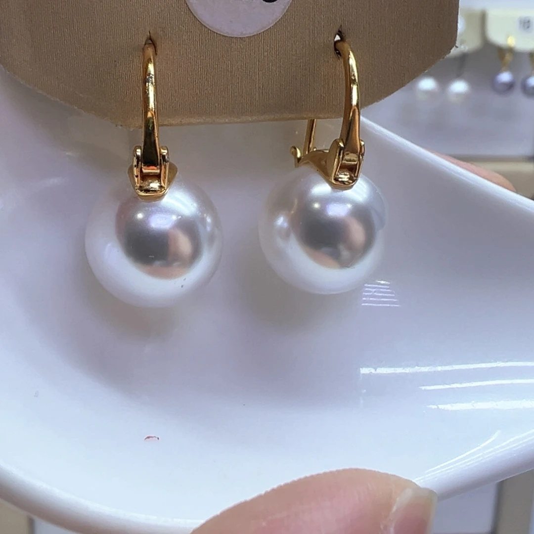 银S925镶嵌淡水珍珠耳饰