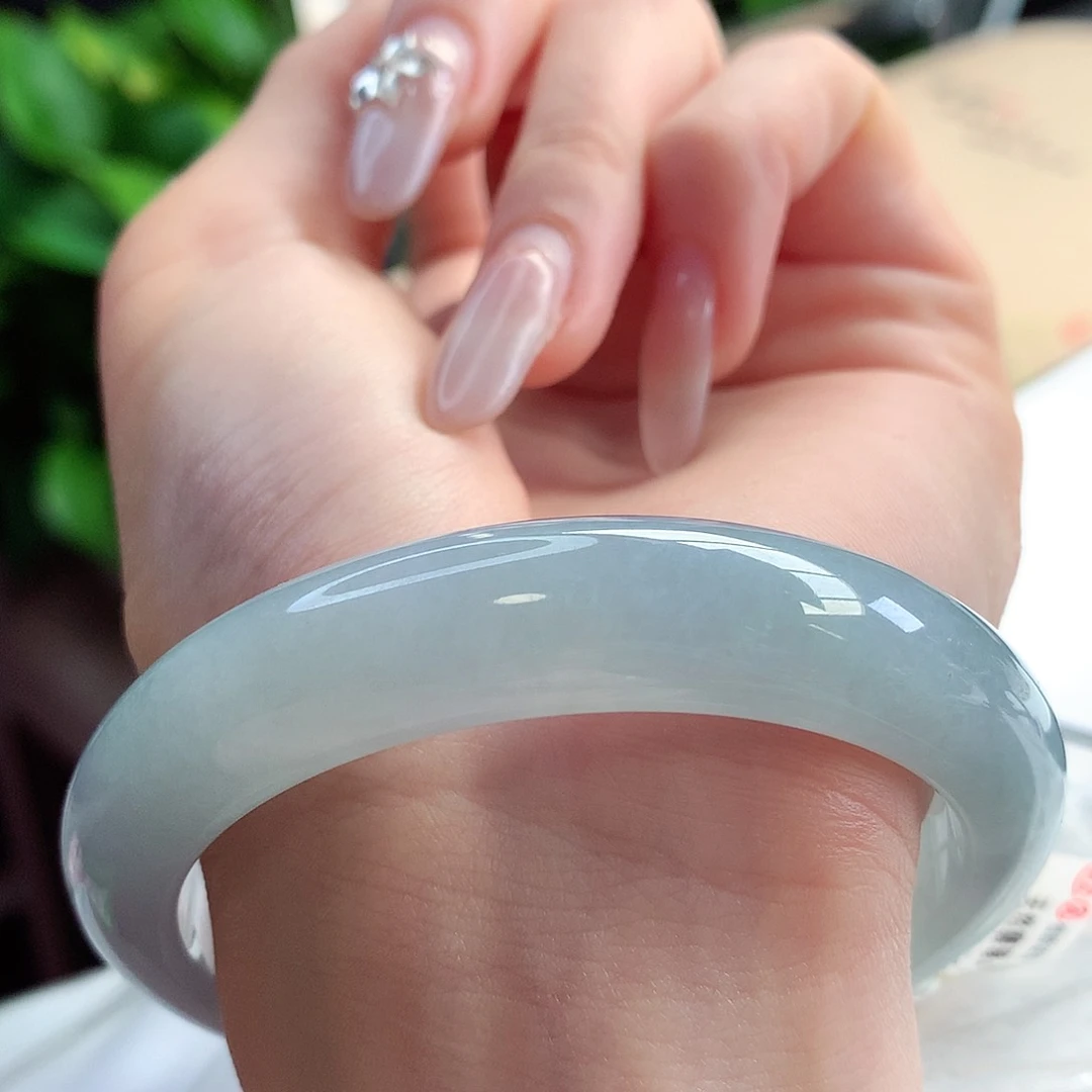 未镶嵌手镯翡翠天然A货翡翠56-57莫奈蓝紫神秘高级28号