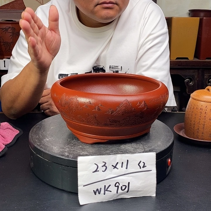 紫砂花盆货号一只WK901
