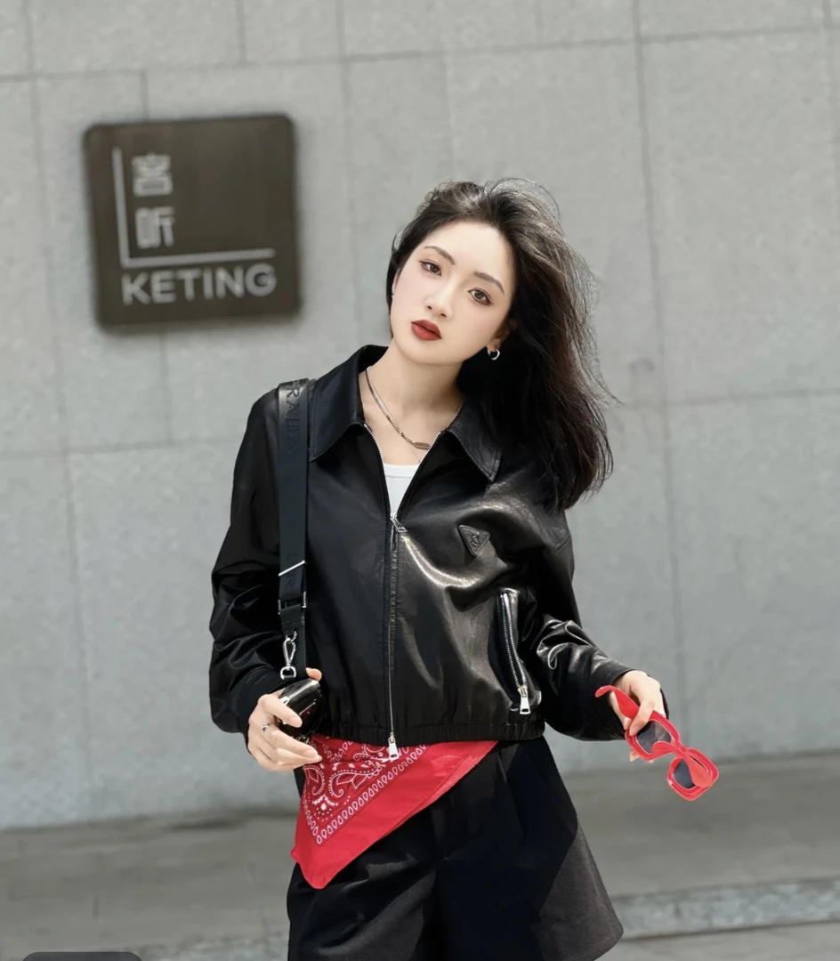 玛丝恩迪短款皮衣