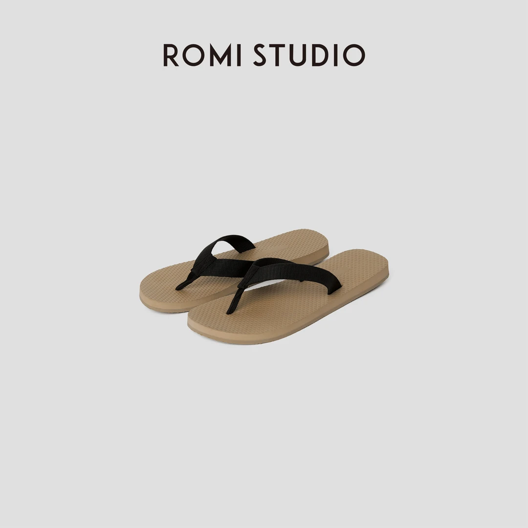 ROMI STUDIO“夏日漫步”撞色平底休闲夹趾女士人字拖鞋 RWCRP32908