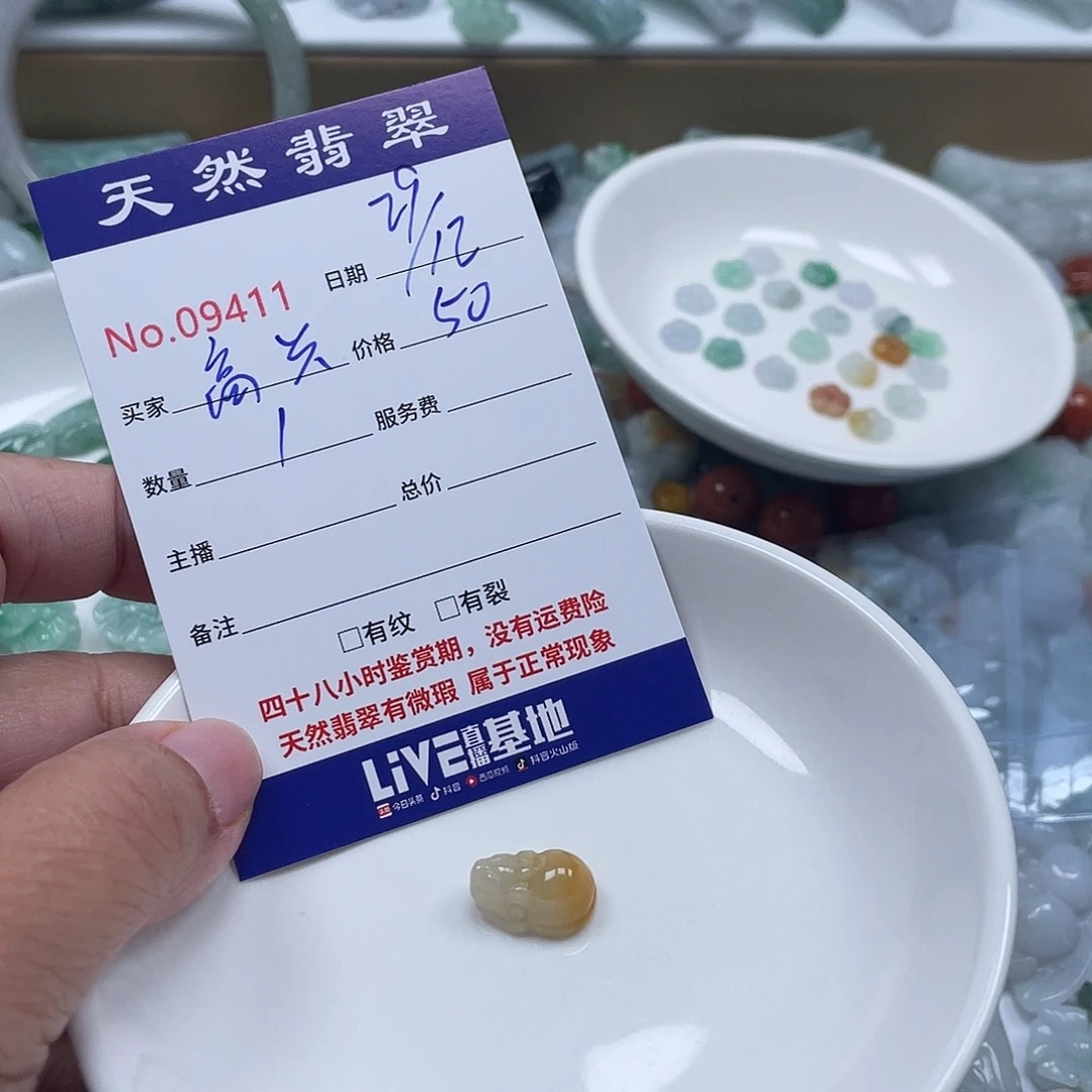 高****翡翠未镶嵌颈饰4569