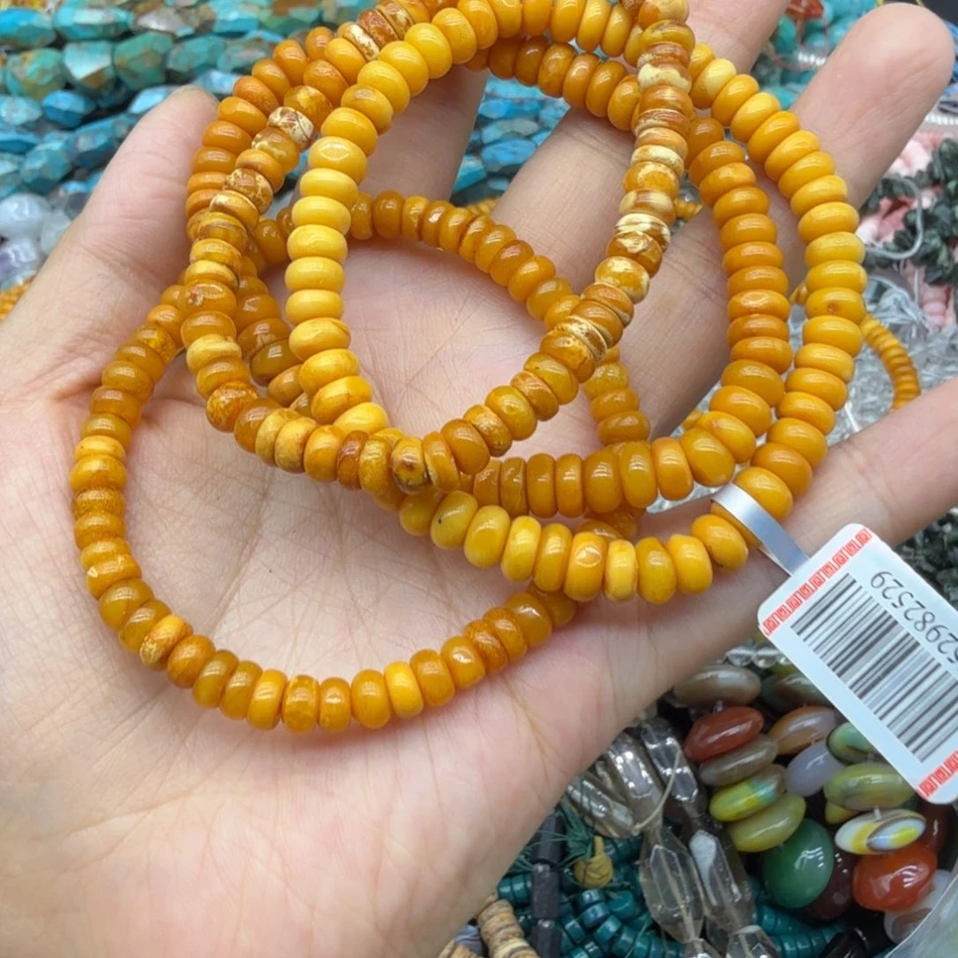 水晶珠宝半成品未镶嵌卡6老蜡隔片手链一条