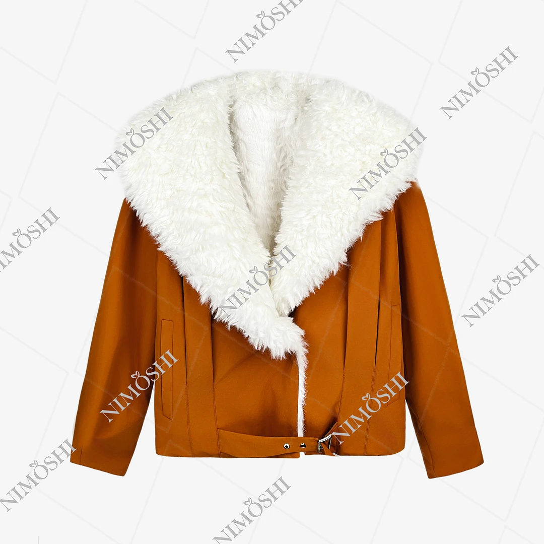 【丹丹】秋冬新款毛领翻领外套夹克女小个子Z0005