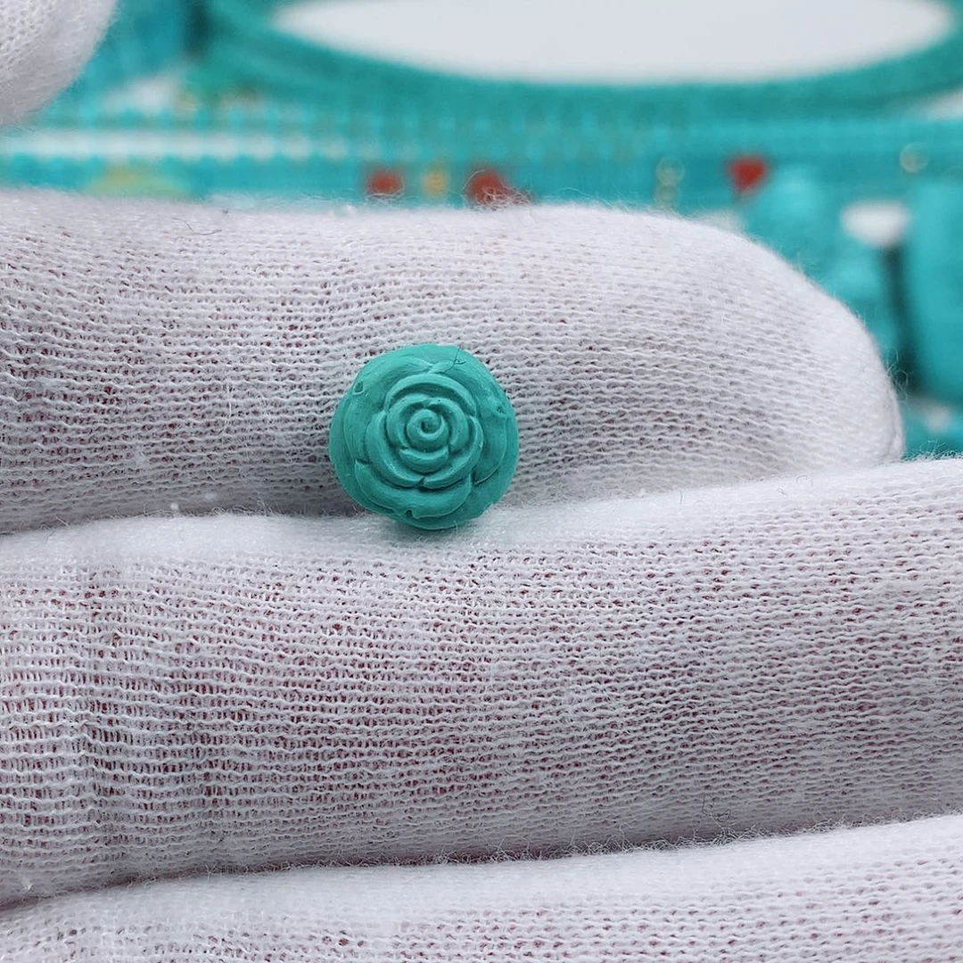 绿松石未镶嵌玫瑰花