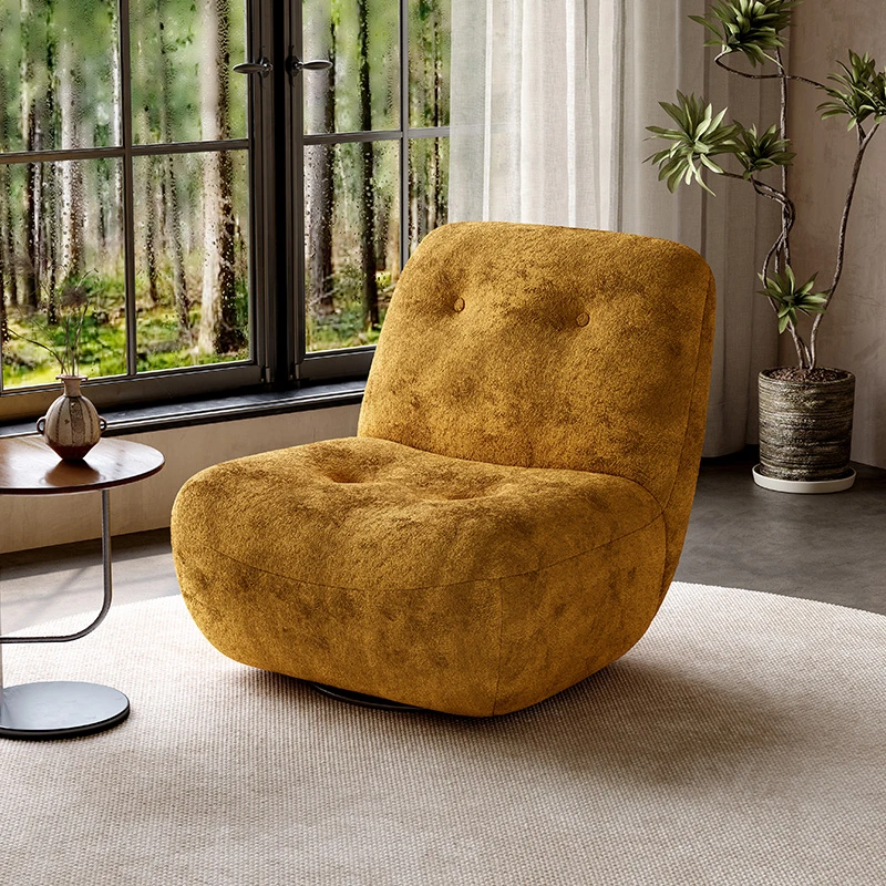 简约休闲椅可旋转设计师款雪梨椅客厅阳台布艺单人沙发椅【达人】