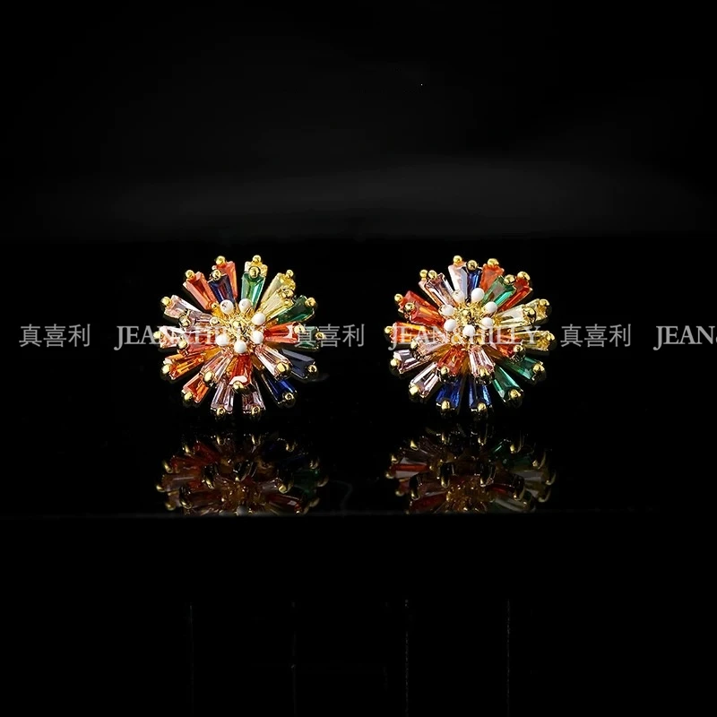 真喜利【烟花】耳钉 氛围感首饰 轻奢爆款夏季高级耳钉 百搭气质