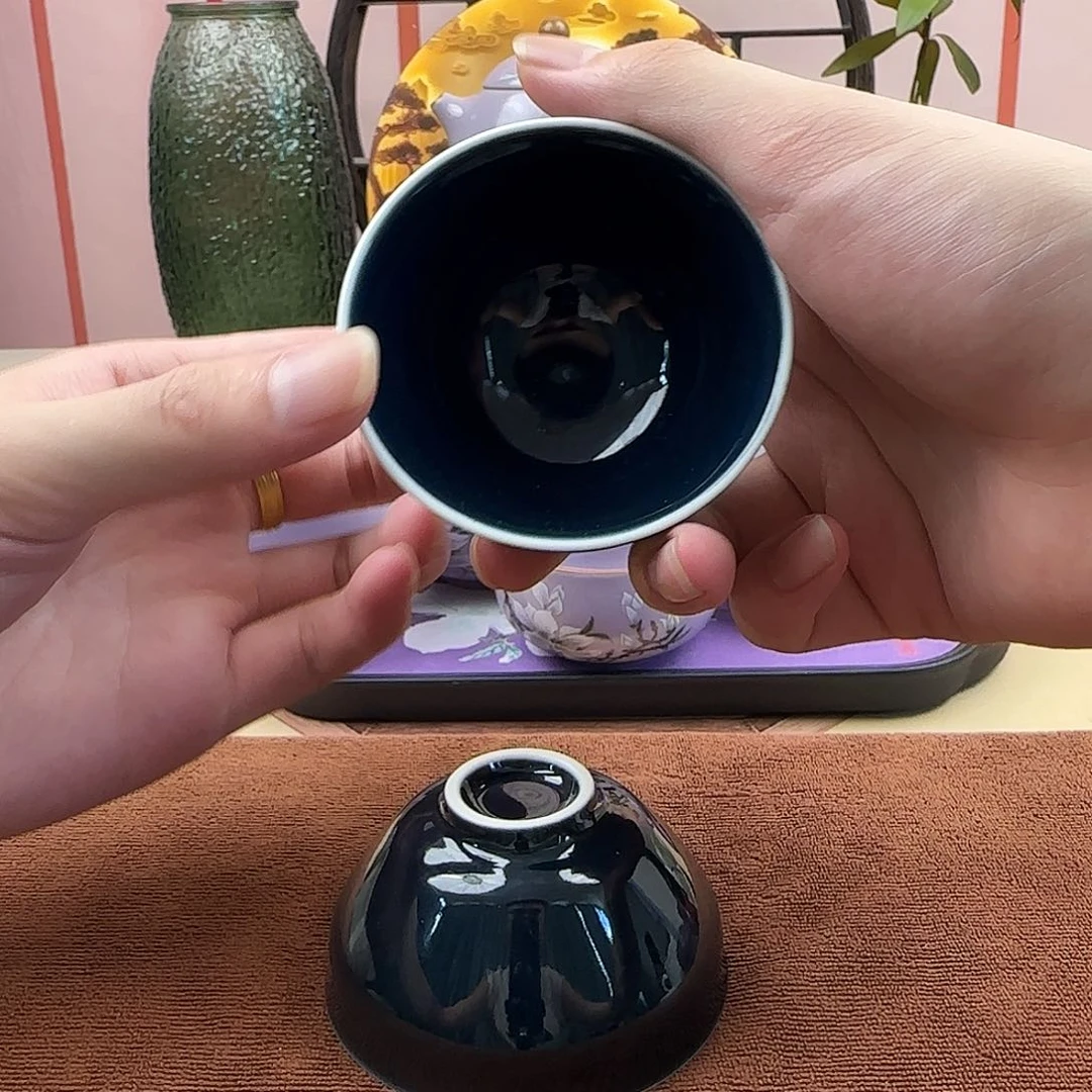 宝石蓝茶杯两只装